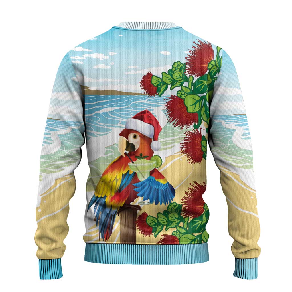 Have A Very Beach Christmas Ugly Christmas Sweater Parrot By Lehua Flower LT7 - Polynesian Pride