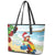 Have A Very Beach Christmas Leather Tote Bag Parrot By Lehua Flower - Polynesian Pride