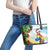 Have A Very Beach Christmas Leather Tote Bag Parrot By Lehua Flower - Polynesian Pride