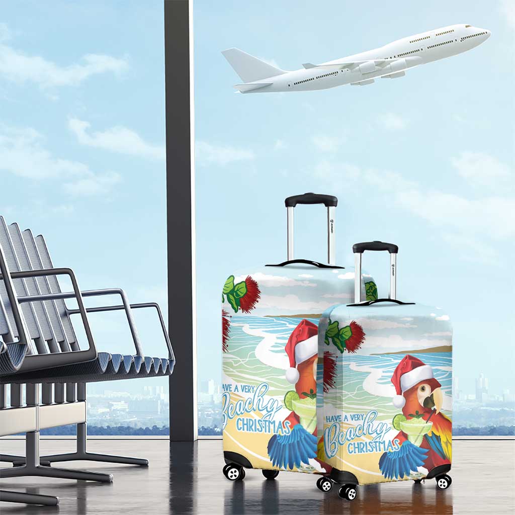 Have A Very Beach Christmas Luggage Cover Parrot By Lehua Flower - Polynesian Pride