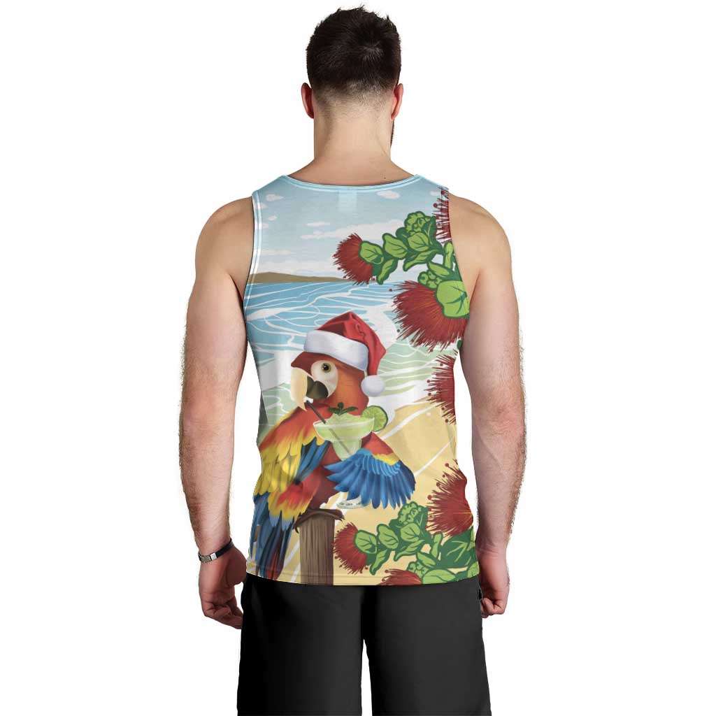 Have A Very Beach Christmas Men Tank Top Parrot By Lehua Flower - Polynesian Pride