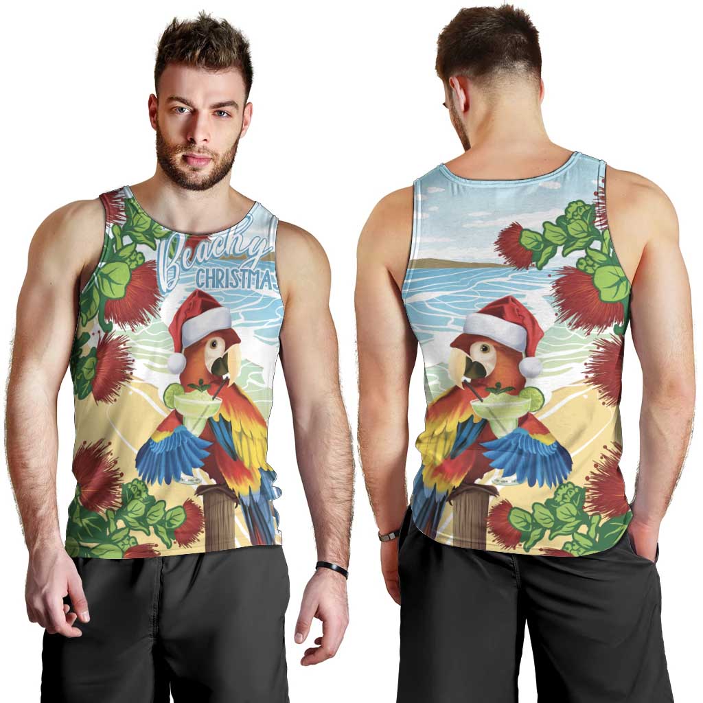 Have A Very Beach Christmas Men Tank Top Parrot By Lehua Flower - Polynesian Pride