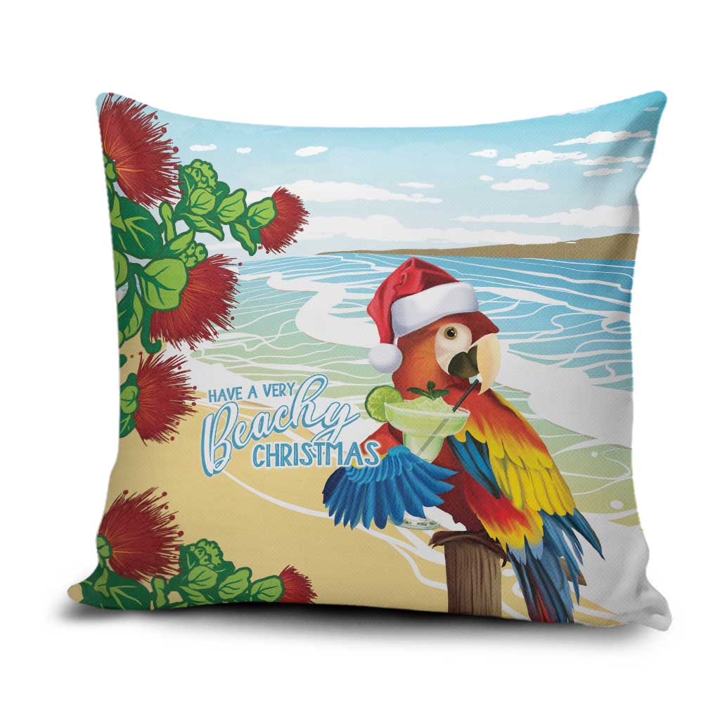 Have A Very Beach Christmas Pillow Cover Parrot By Lehua Flower - Polynesian Pride