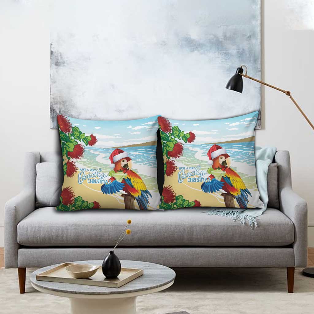 Have A Very Beach Christmas Pillow Cover Parrot By Lehua Flower - Polynesian Pride