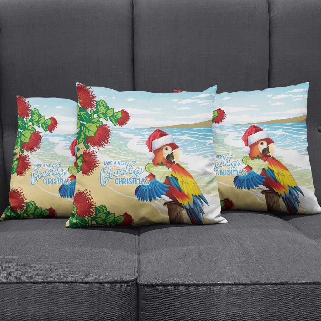 Have A Very Beach Christmas Pillow Cover Parrot By Lehua Flower - Polynesian Pride