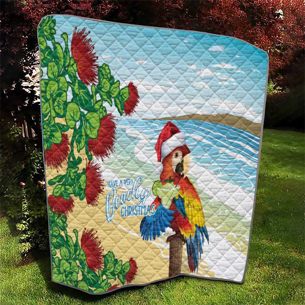 Have A Very Beach Christmas Quilt Parrot By Lehua Flower - Polynesian Pride