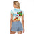 Have A Very Beach Christmas Raglan Cropped T Shirt Parrot By Lehua Flower - Polynesian Pride