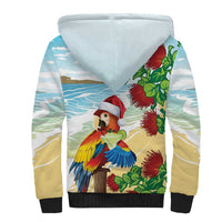 Have A Very Beach Christmas Sherpa Hoodie Parrot By Lehua Flower - Polynesian Pride