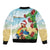 Have A Very Beach Christmas Sleeve Zip Bomber Jacket Parrot By Lehua Flower - Polynesian Pride