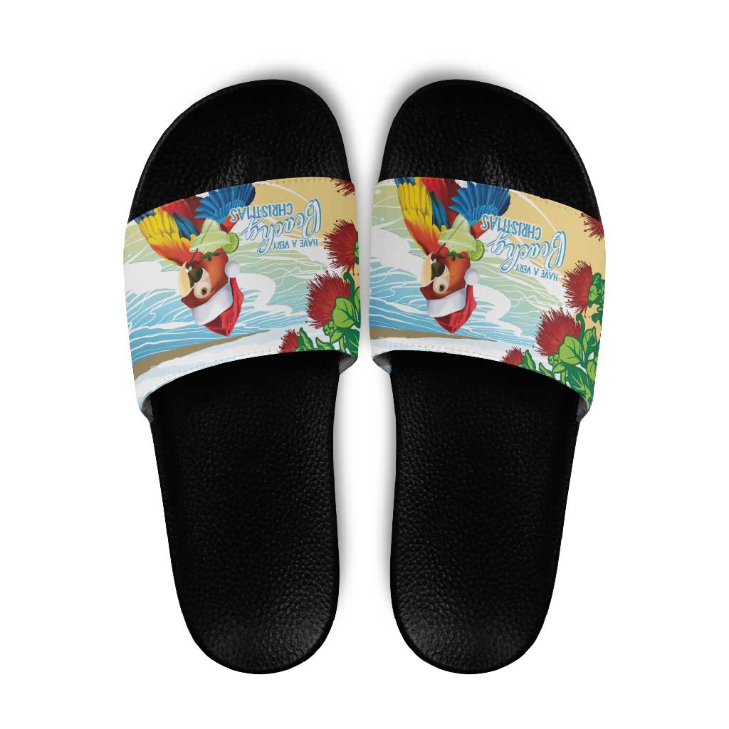 Have A Very Beach Christmas Slide Sandals Parrot By Lehua Flower - Polynesian Pride