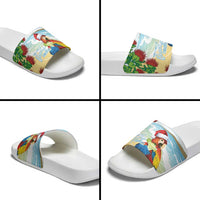 Have A Very Beach Christmas Slide Sandals Parrot By Lehua Flower - Polynesian Pride