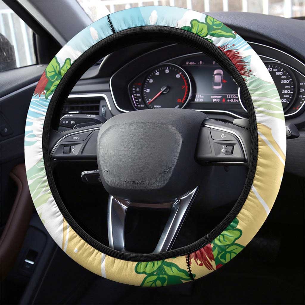Have A Very Beach Christmas Steering Wheel Cover Parrot By Lehua Flower - Polynesian Pride