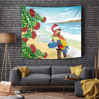 Have A Very Beach Christmas Tapestry Parrot By Lehua Flower - Polynesian Pride