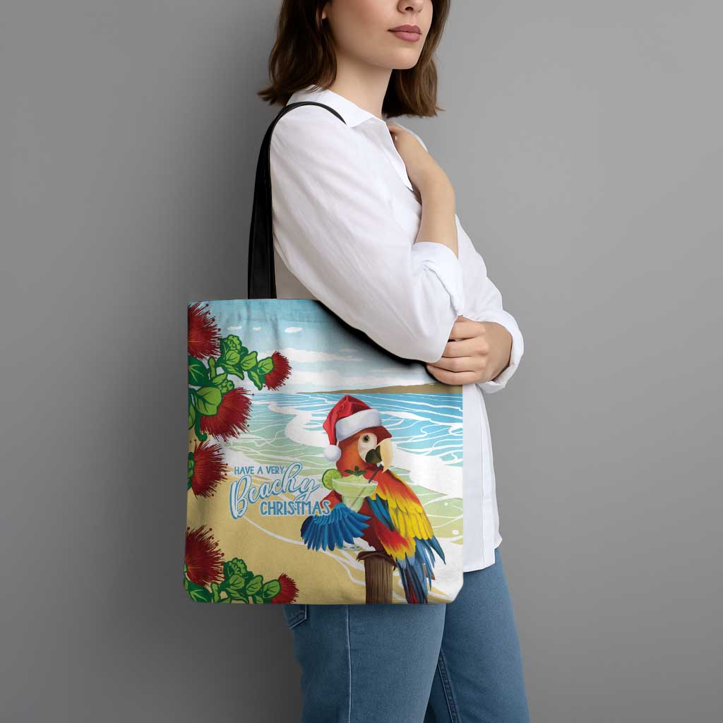 Have A Very Beach Christmas Tote Bag Parrot By Lehua Flower - Polynesian Pride