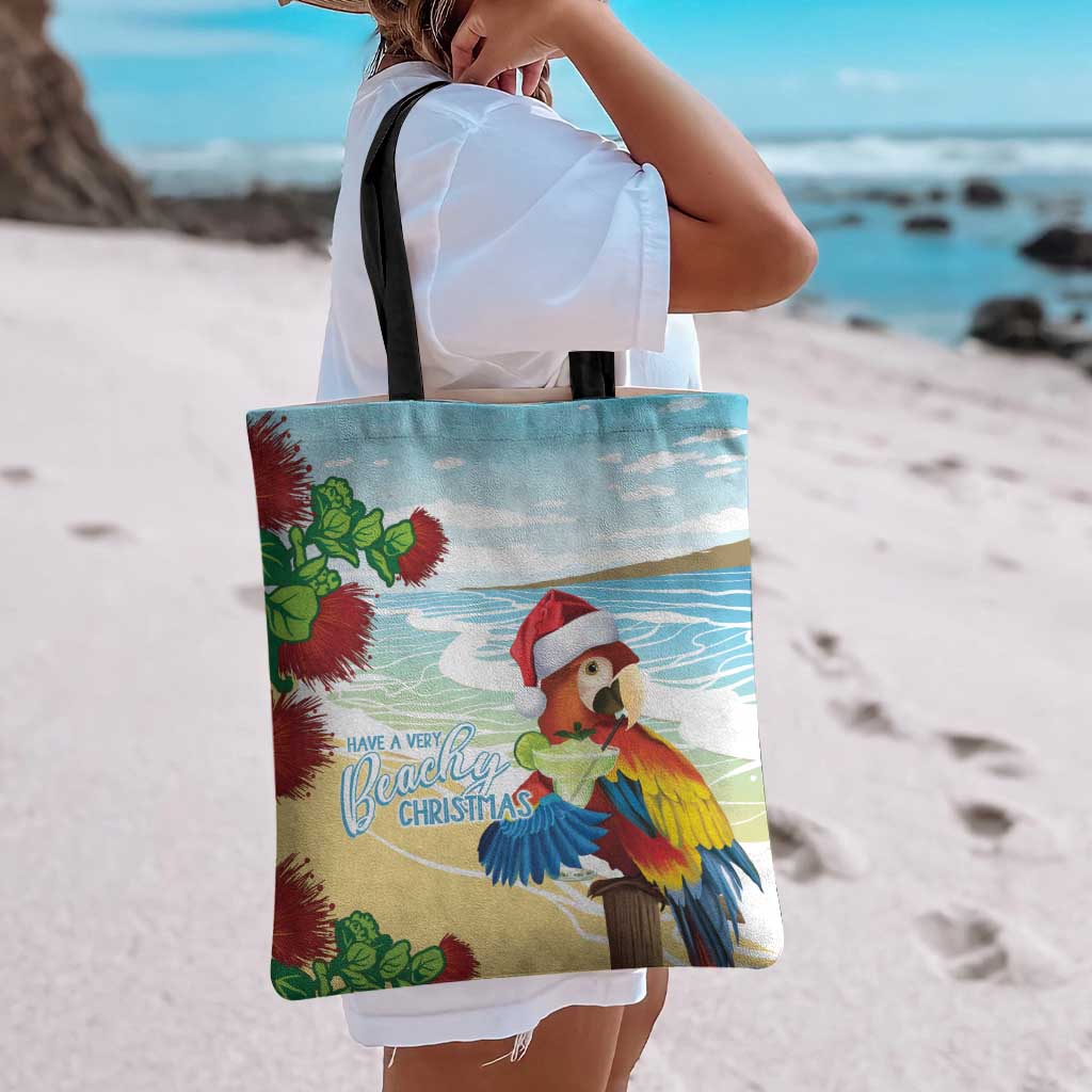 Have A Very Beach Christmas Tote Bag Parrot By Lehua Flower - Polynesian Pride