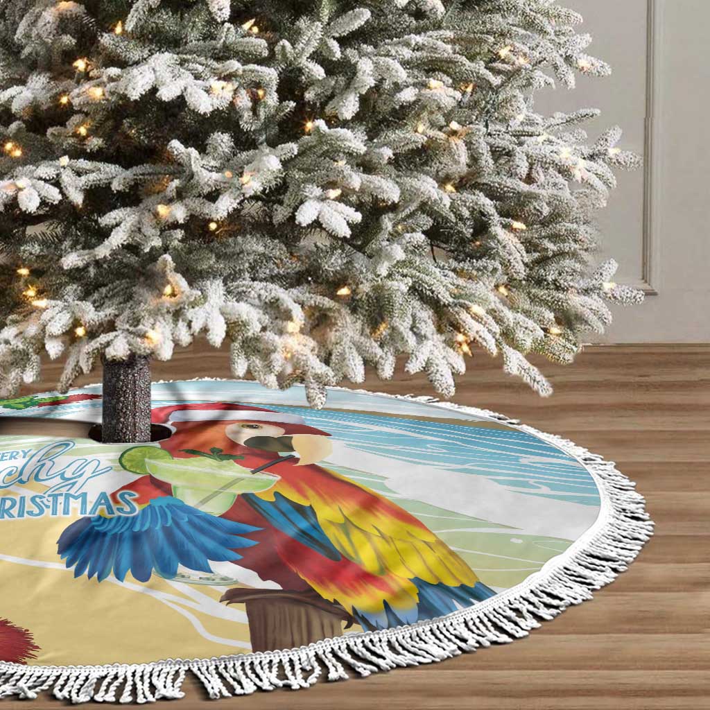 Have A Very Beach Christmas Tree Skirt Parrot By Lehua Flower - Polynesian Pride