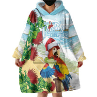 Have A Very Beach Christmas Wearable Blanket Hoodie Parrot By Lehua Flower - Polynesian Pride