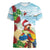 Have A Very Beach Christmas Women V-Neck T-Shirt Parrot By Lehua Flower - Polynesian Pride