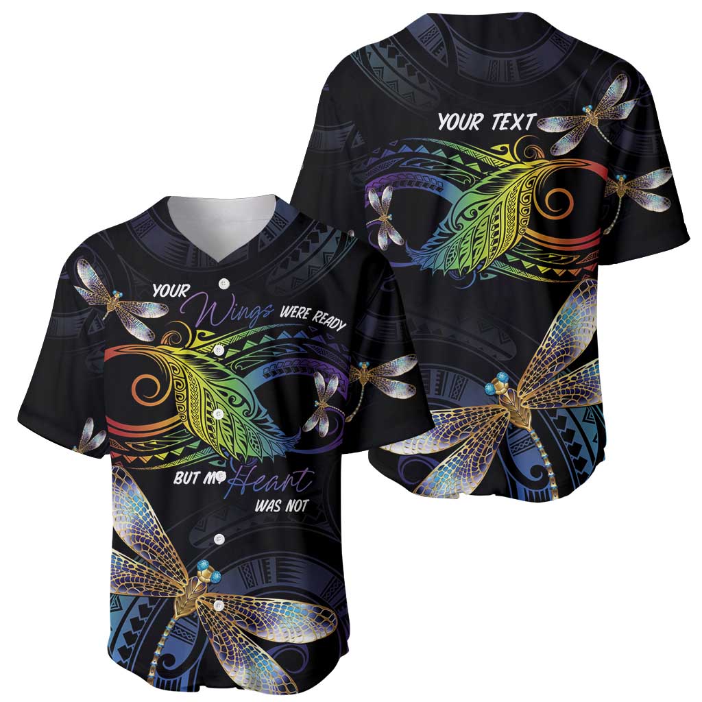 Personalised Polynesian Memorial Baseball Jersey Your Wings Were Ready But My Heart Was Not LT7 - Polynesian Pride