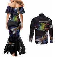 Personalised Polynesian Memorial Couples Matching Mermaid Dress and Long Sleeve Button Shirt Your Wings Were Ready But My Heart Was Not