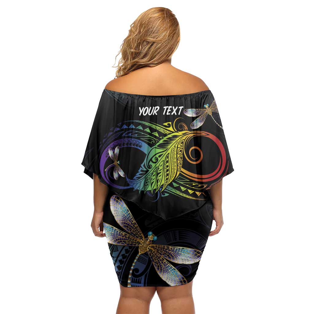 Personalised Polynesian Memorial Family Matching Off Shoulder Short Dress and Hawaiian Shirt Your Wings Were Ready But My Heart Was Not