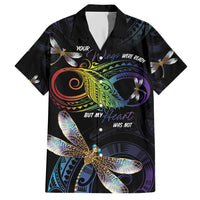 Personalised Polynesian Memorial Family Matching Short Sleeve Bodycon Dress and Hawaiian Shirt Your Wings Were Ready But My Heart Was Not LT7 Dad's Shirt - Short Sleeve Black - Polynesian Pride