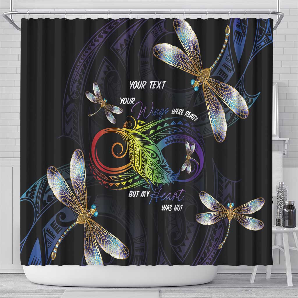 Personalised Polynesian Memorial Shower Curtain Your Wings Were Ready But My Heart Was Not