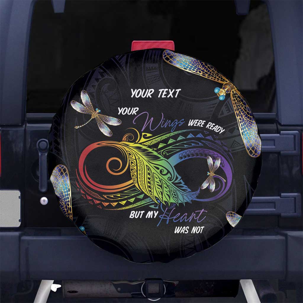 Personalised Polynesian Memorial Spare Tire Cover Your Wings Were Ready But My Heart Was Not
