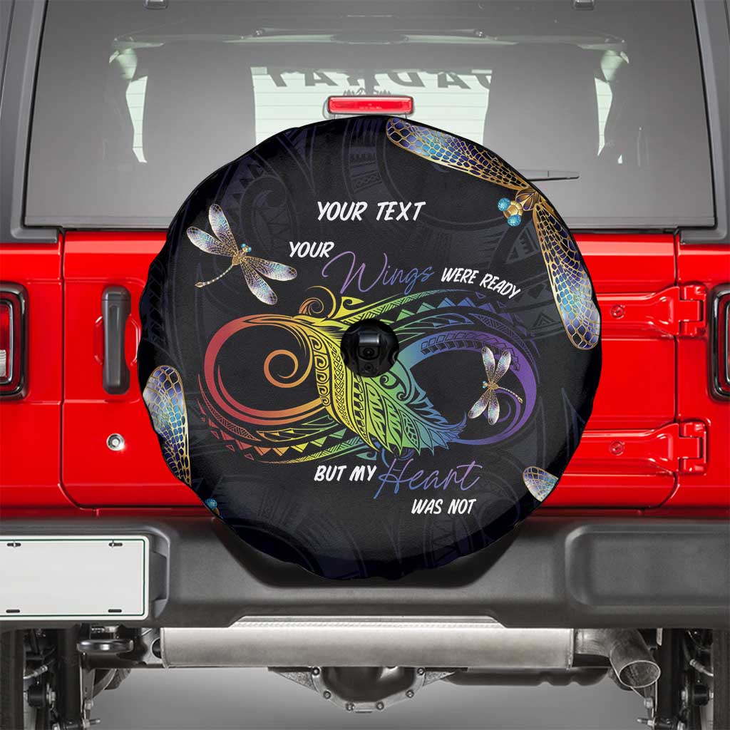 Personalised Polynesian Memorial Spare Tire Cover Your Wings Were Ready But My Heart Was Not