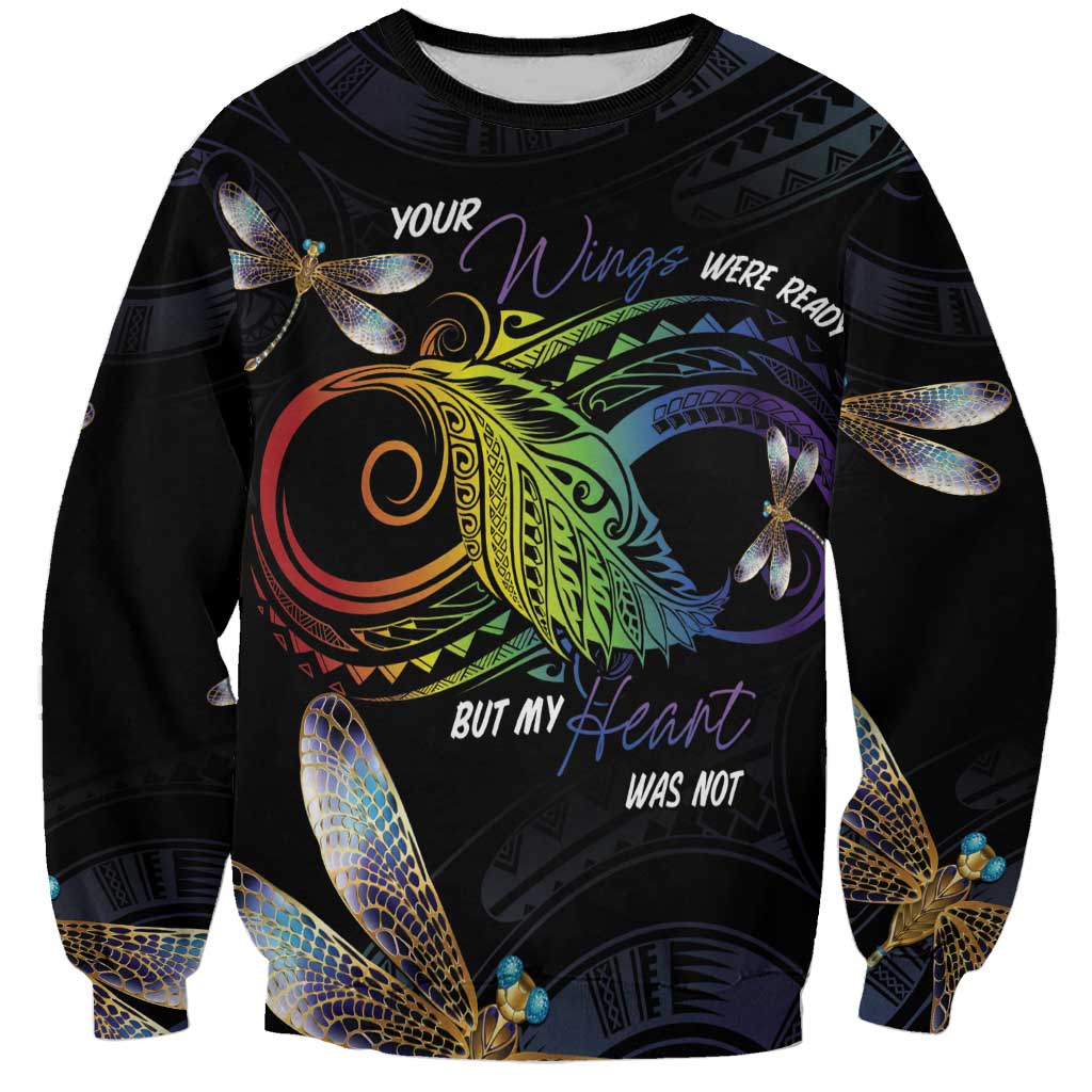 Personalised Polynesian Memorial Sweatshirt Your Wings Were Ready But My Heart Was Not