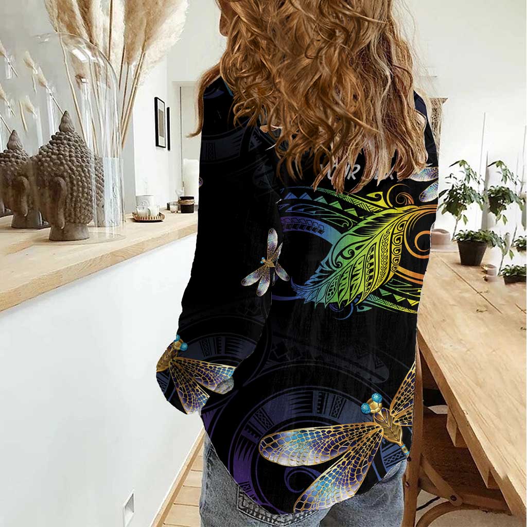 Personalised Polynesian Memorial Women Casual Shirt Your Wings Were Ready But My Heart Was Not