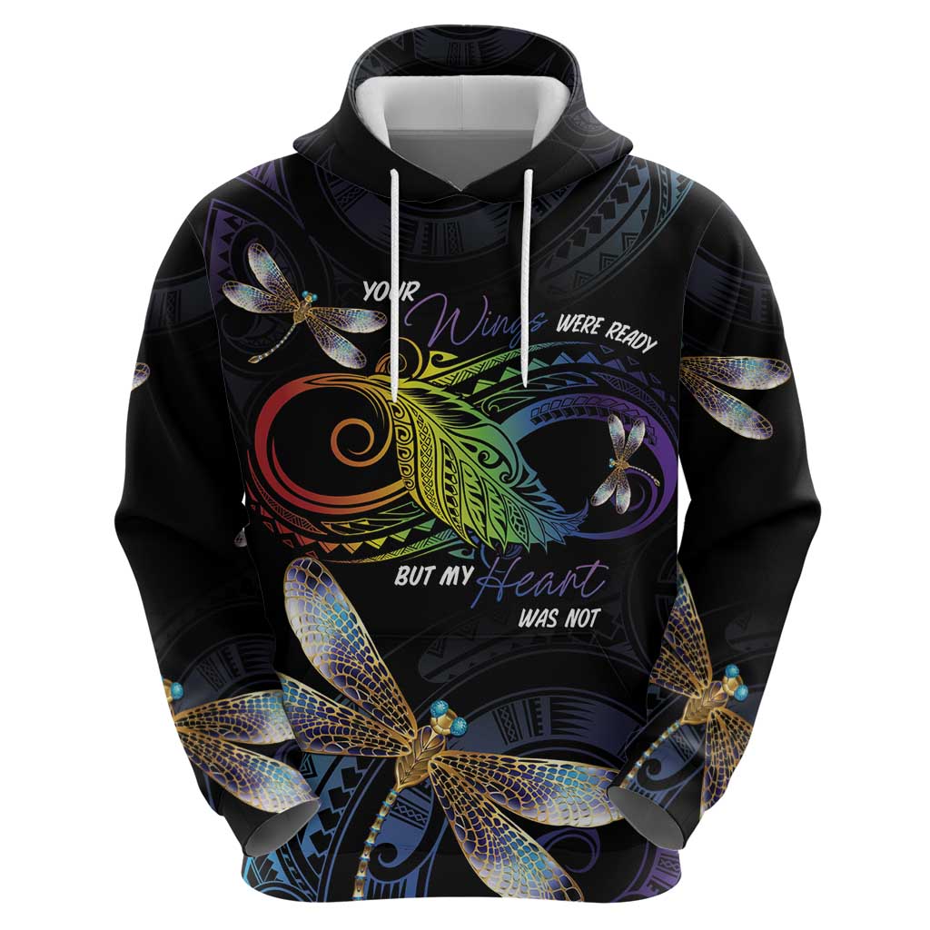 Personalised Polynesian Memorial Zip Hoodie Your Wings Were Ready But My Heart Was Not LT7 - Polynesian Pride