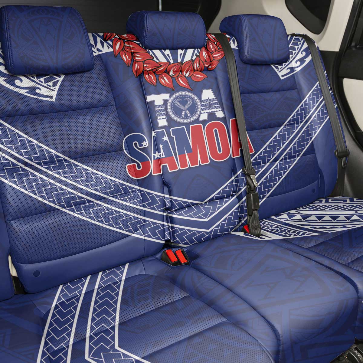Toa Samoa Rugby Back Car Seat Cover Ulafala Mix Nifo'oti - Polynesian Pride