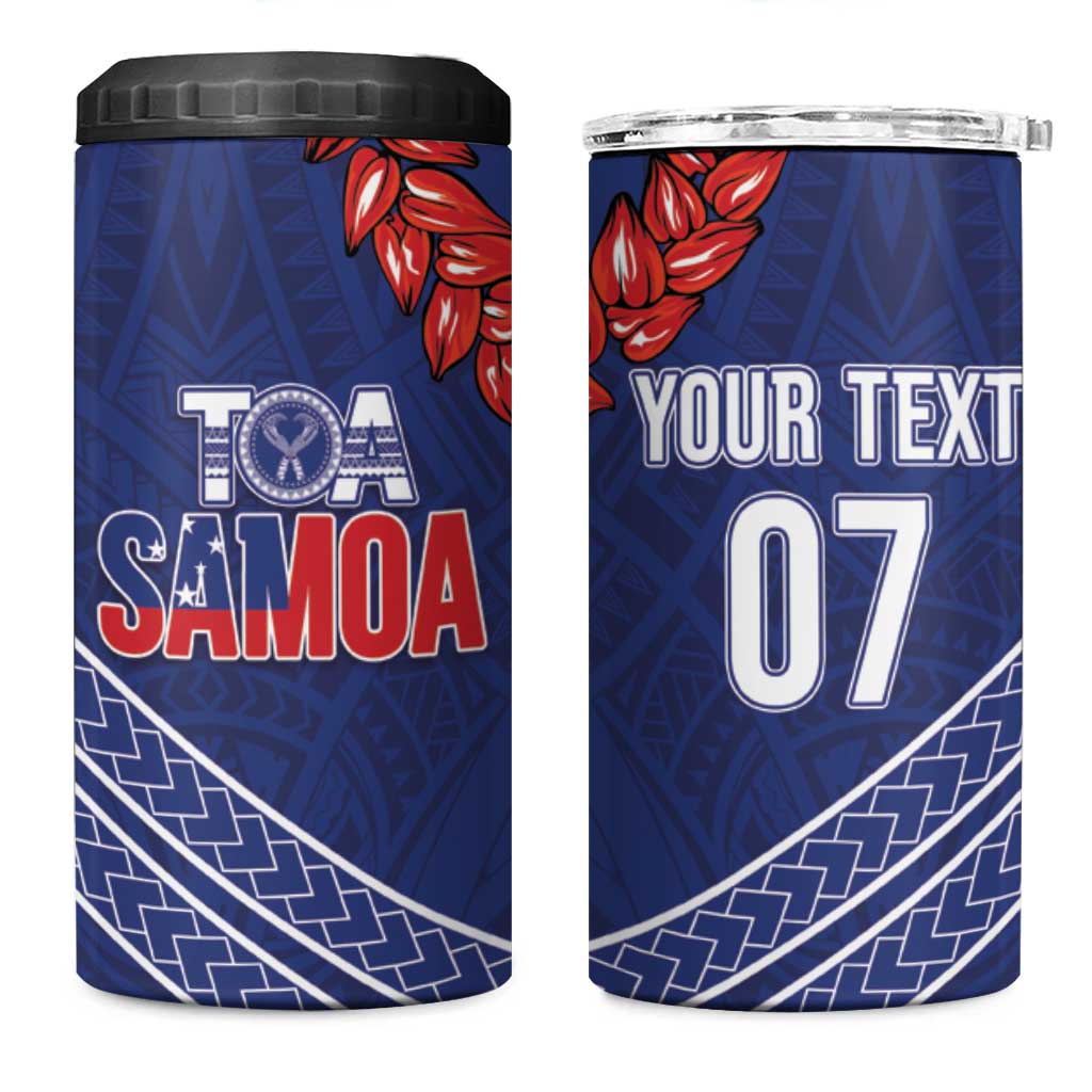 Toa Samoa Rugby Custom 4 in 1 Can Cooler Tumbler Ulafala Mix Nifo'oti - Polynesian Pride