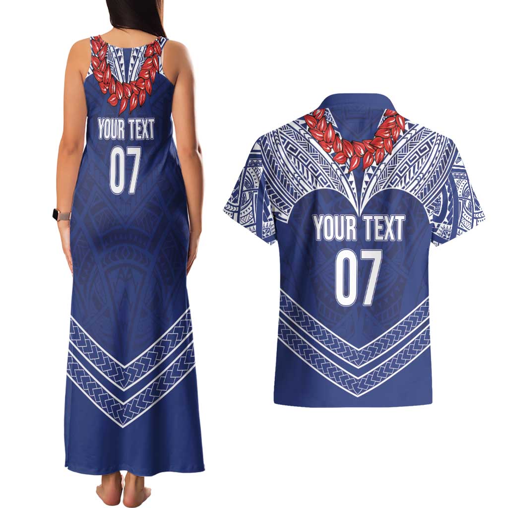 Toa Samoa Rugby Custom Couples Matching Tank Maxi Dress and Hawaiian Shirt Ulafala Mix Nifo'oti - Polynesian Pride
