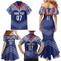 Toa Samoa Rugby Custom Family Matching Mermaid Dress and Hawaiian Shirt Ulafala Mix Nifo'oti - Polynesian Pride