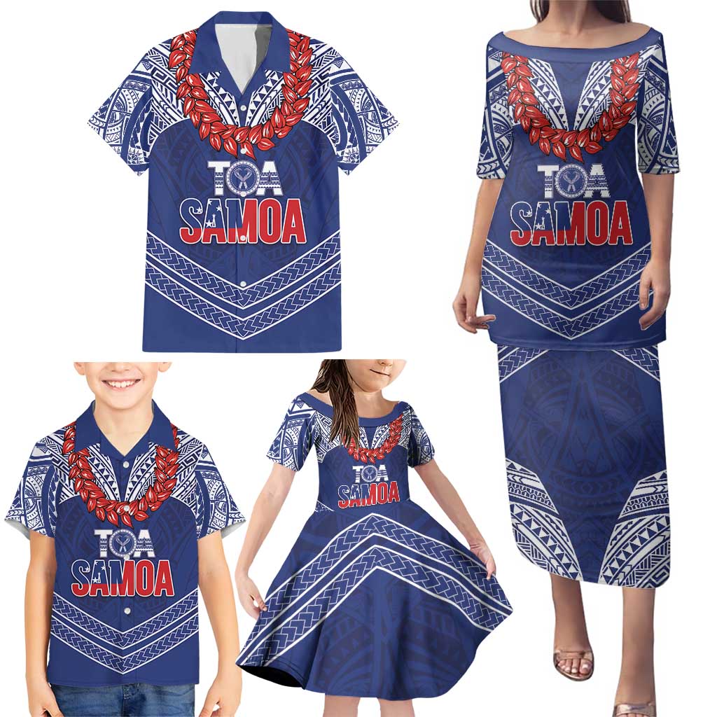 Toa Samoa Rugby Custom Family Matching Puletasi and Hawaiian Shirt Ulafala Mix Nifo'oti - Polynesian Pride