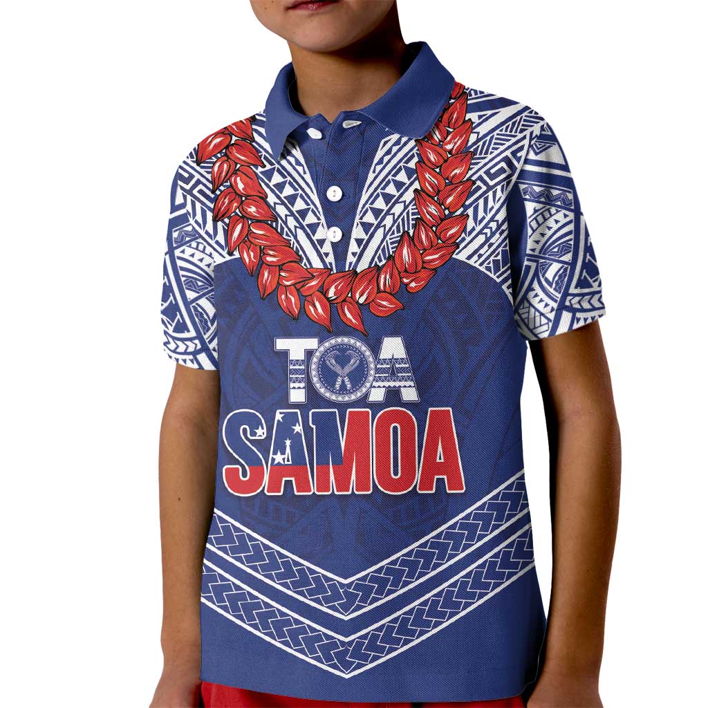 Toa Samoa Rugby Custom Kid Polo Shirt Ulafala Mix Nifo'oti - Polynesian Pride
