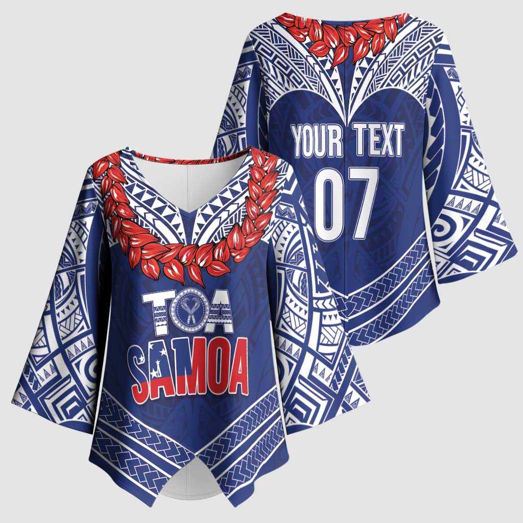 Toa Samoa Rugby Custom Kimono Sleeve Blouse Ulafala Mix Nifo'oti - Polynesian Pride