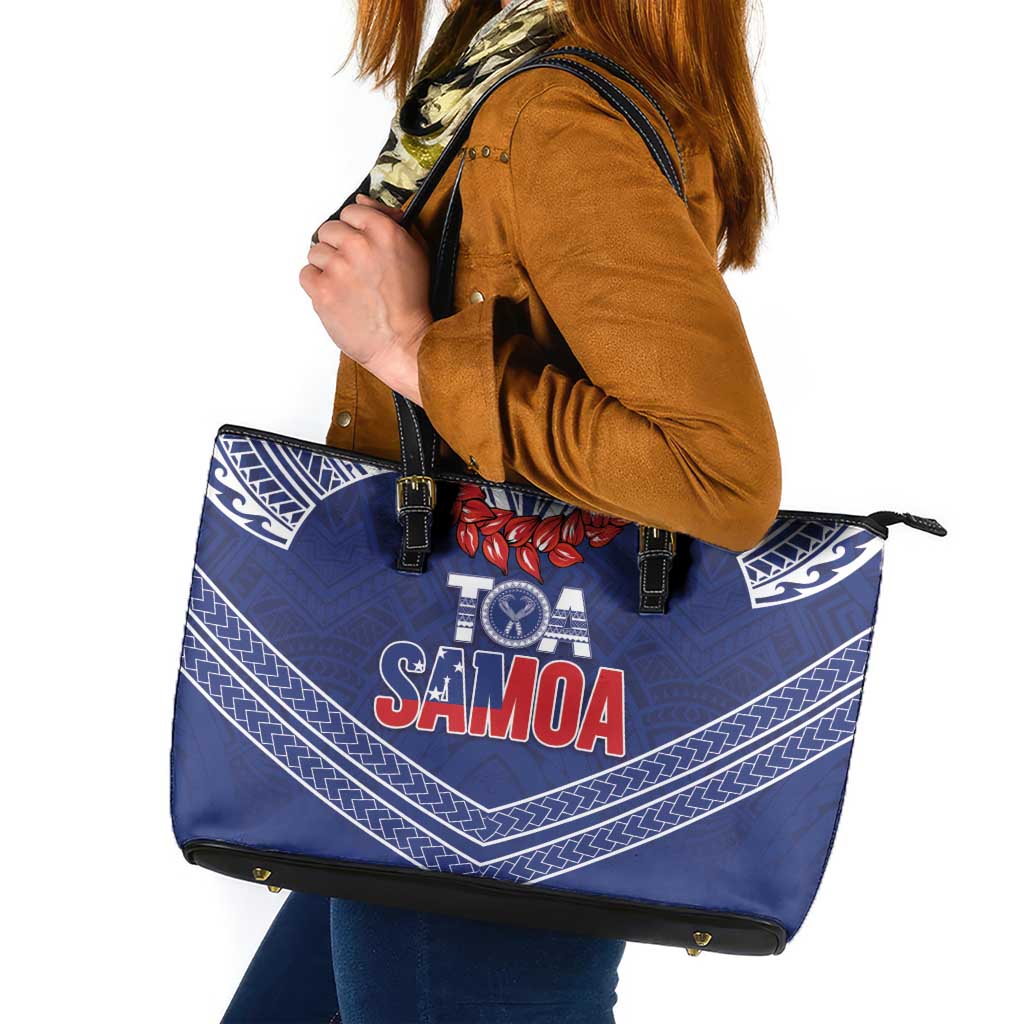 Toa Samoa Rugby Leather Tote Bag Ulafala Mix Nifo'oti - Polynesian Pride