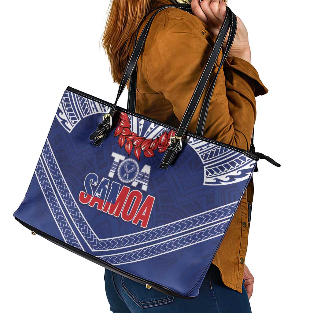 Toa Samoa Rugby Leather Tote Bag Ulafala Mix Nifo'oti - Polynesian Pride