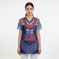 Toa Samoa Rugby Custom Scrub Top Ulafala Mix Nifo'oti - Polynesian Pride