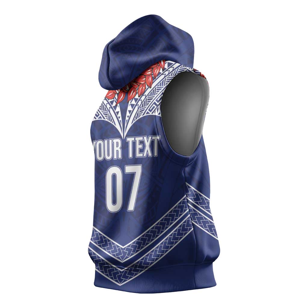 Toa Samoa Rugby Custom Sleeveless Hoodie Ulafala Mix Nifo'oti - Polynesian Pride