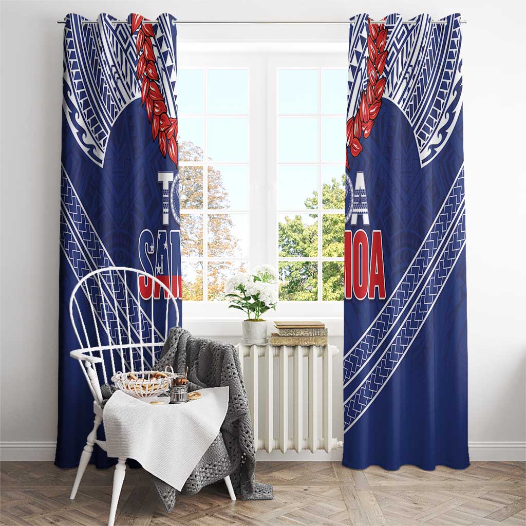 Toa Samoa Rugby Window Curtain Ulafala Mix Nifo'oti - Polynesian Pride