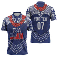 Toa Samoa Rugby Custom Zipper Polo Shirt Ulafala Mix Nifo'oti - Polynesian Pride