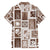 Hawaii Christmas Retro Patchwork Family Matching Short Sleeve Bodycon Dress and Hawaiian Shirt Brown LT7 - Polynesian Pride