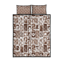 Hawaii Christmas Retro Patchwork Quilt Bed Set Brown LT7 Brown - Polynesian Pride
