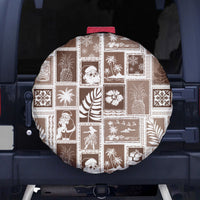 Hawaii Christmas Retro Patchwork Spare Tire Cover Brown LT7 Brown - Polynesian Pride