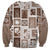 Hawaii Christmas Retro Patchwork Sweatshirt Brown LT7 - Polynesian Pride