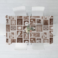 Hawaii Christmas Retro Patchwork Tablecloth Brown LT7 Brown - Polynesian Pride